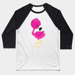 Cute Flamingo, Pink Flamingo, Baby Flamingo, Bird Baseball T-Shirt